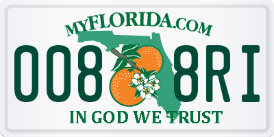FL license plate 0088RI