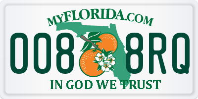 FL license plate 0088RQ
