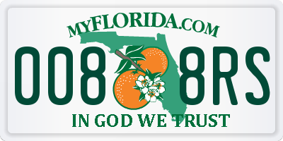 FL license plate 0088RS