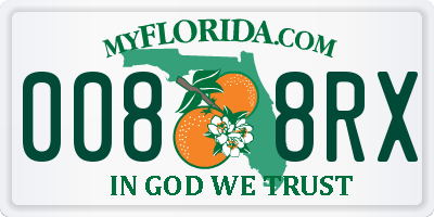 FL license plate 0088RX