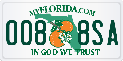 FL license plate 0088SA
