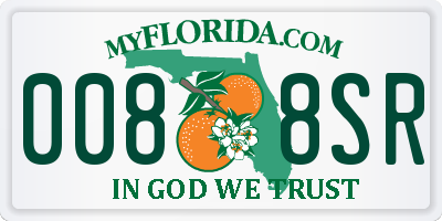 FL license plate 0088SR
