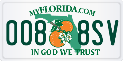 FL license plate 0088SV