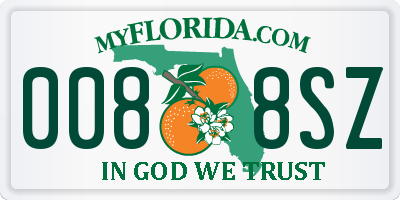 FL license plate 0088SZ