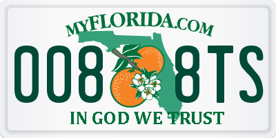 FL license plate 0088TS