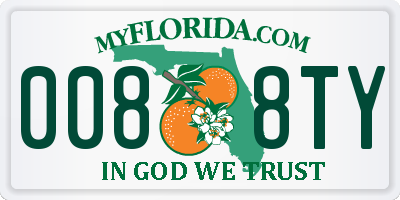 FL license plate 0088TY