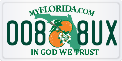 FL license plate 0088UX