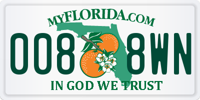 FL license plate 0088WN