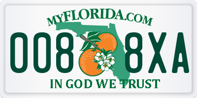 FL license plate 0088XA
