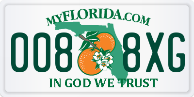 FL license plate 0088XG