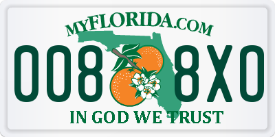 FL license plate 0088XO