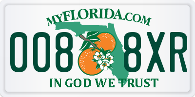 FL license plate 0088XR