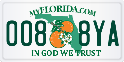 FL license plate 0088YA