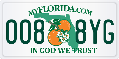 FL license plate 0088YG
