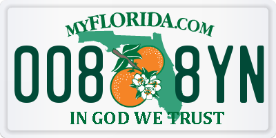 FL license plate 0088YN