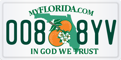 FL license plate 0088YV