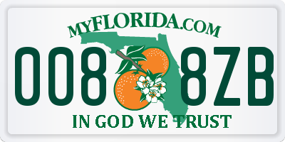 FL license plate 0088ZB