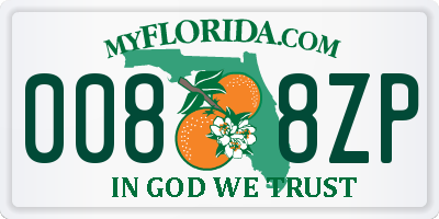FL license plate 0088ZP