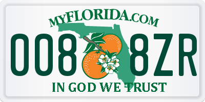 FL license plate 0088ZR