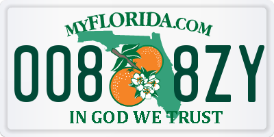 FL license plate 0088ZY