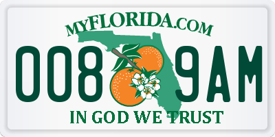 FL license plate 0089AM
