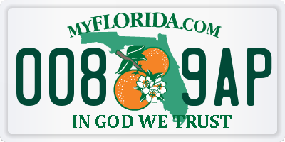FL license plate 0089AP
