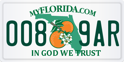 FL license plate 0089AR