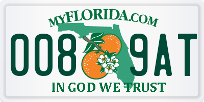 FL license plate 0089AT