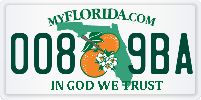 FL license plate 0089BA