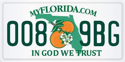 FL license plate 0089BG