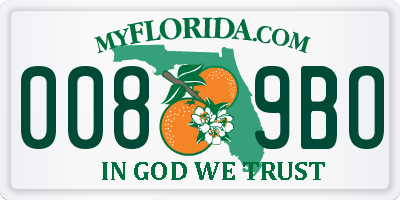 FL license plate 0089BO