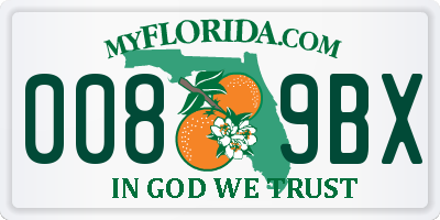 FL license plate 0089BX