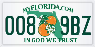 FL license plate 0089BZ
