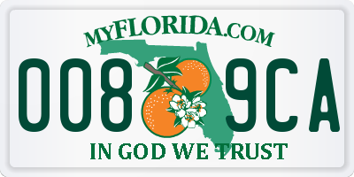 FL license plate 0089CA