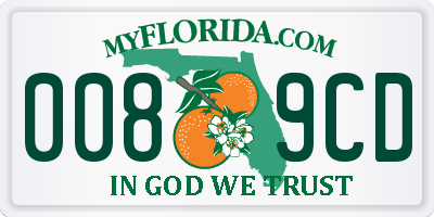 FL license plate 0089CD