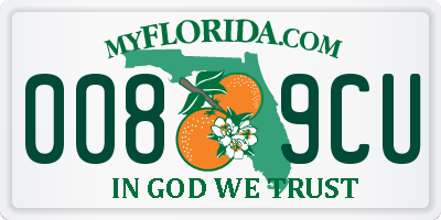 FL license plate 0089CU