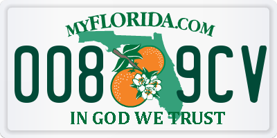FL license plate 0089CV