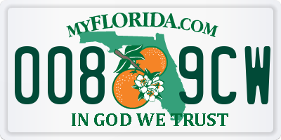 FL license plate 0089CW