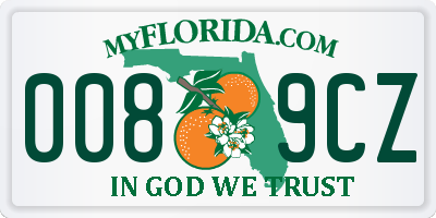 FL license plate 0089CZ