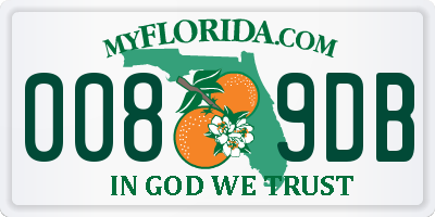 FL license plate 0089DB