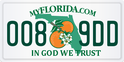 FL license plate 0089DD