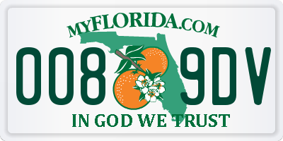 FL license plate 0089DV