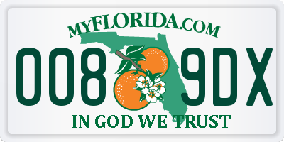 FL license plate 0089DX