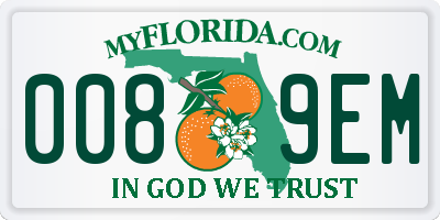 FL license plate 0089EM