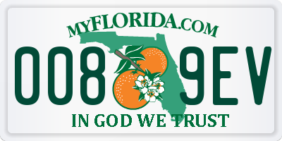 FL license plate 0089EV