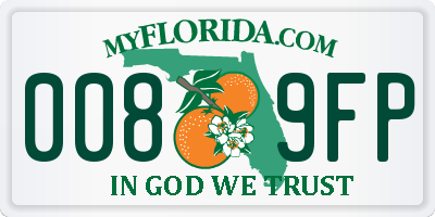 FL license plate 0089FP