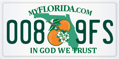 FL license plate 0089FS