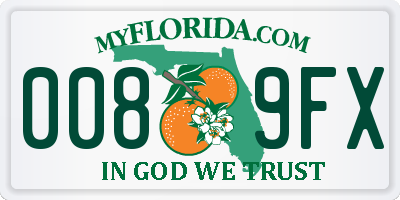 FL license plate 0089FX