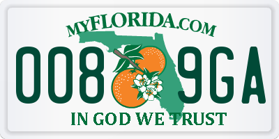 FL license plate 0089GA
