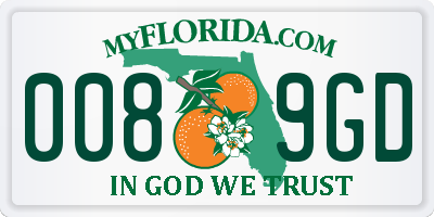 FL license plate 0089GD